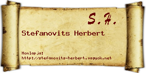 Stefanovits Herbert névjegykártya